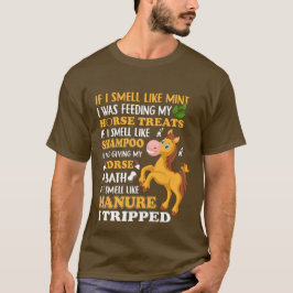 Camiseta arte de escrever estrume de cavalo