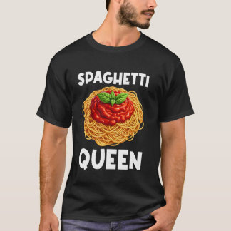 Camiseta Arte de Espaguete Legal Para Mulheres Meninas Comi