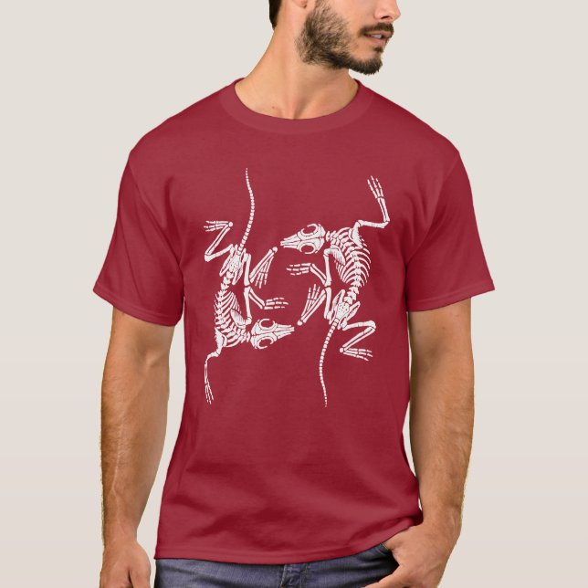 Camiseta Arte de Esqueleto Fossilizado (Frente)