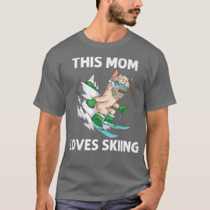 Camiseta Arte De Esqui Engraçada Para Mamãe Mama Esquiar Es