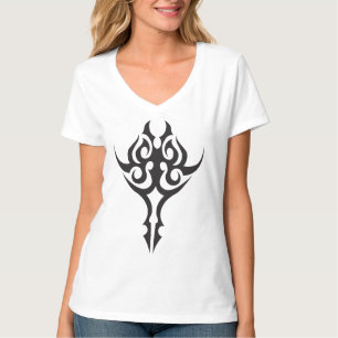 Camiseta Arte de Estilo de Tatuagem com Tinta Preta Mínima