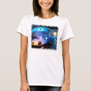 Camiseta Arte de Exploração Espacial Nave Espacial Voyager