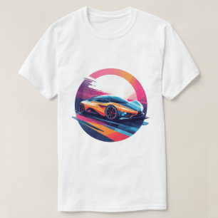 Camiseta Arte de Faixa de Energia de Carro Esportivo Futuri