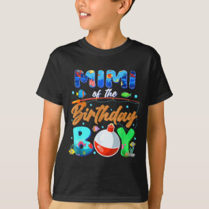 Camiseta Arte de Família de Menino de Aniversário Pescando 