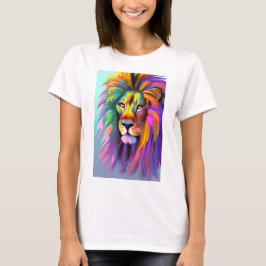 Camiseta Arte de Fantasia Mística com abstrato Lion