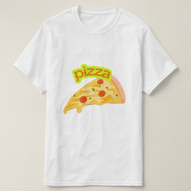 Camiseta Arte de Fatia de Pizza - Comida Deliciosa e Queijo (Frente do Design)