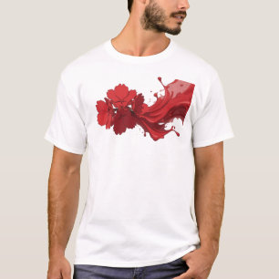 Camiseta Arte de Flor Abstrata Fashion