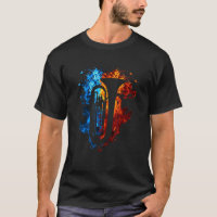 Arte de Fogo do Instrumento Musical de Fogo Vermel