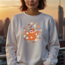 Camiseta Arte de Folhas de Outono | Design Divertido de Out