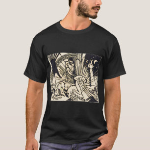 Camiseta Arte de Franz Marc Cavalo Vermelho e Azul Franz Ma