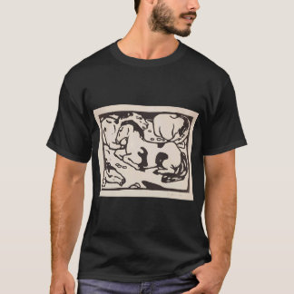 Camiseta Arte de Franz Marc Duas Gatos, Azul e Amarelo Fran