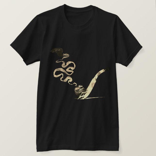 Camiseta Arte de Fumar Cachimbo (Vintage) (Frente do Design)