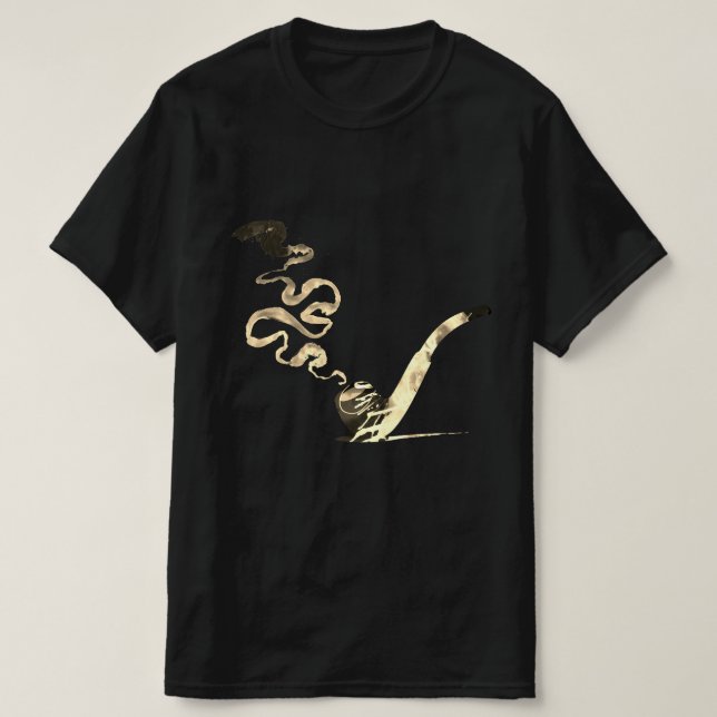 Camiseta Arte de Fumar Cachimbo (Vintage) (Frente do Design)