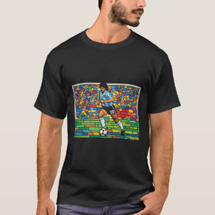 Camiseta Arte de Futebol em Vitral Estilo Diego Maradona