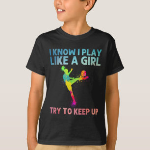 Camiseta Arte de Futebol Engraçada Para Mulheres Jogadoras