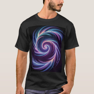Camiseta Arte de Galáxia Abstrata Espiral de Luz Cósmica