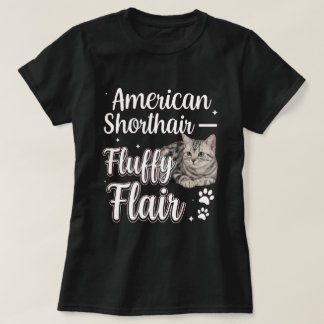 Camiseta Arte de Gato American Shorthair Fluffy Flair