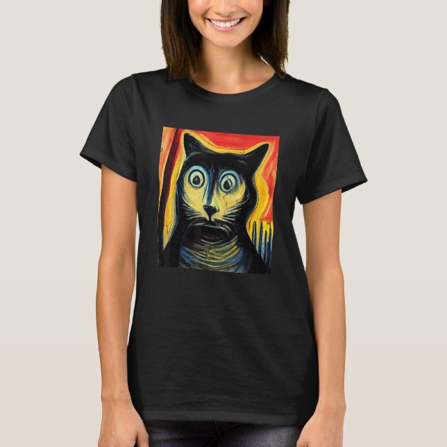 Camiseta Arte de Gato Confuso (Frente)