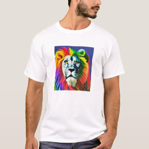 Camiseta Arte de Gato de Gato Ortoso-Arco-Íris Colorido