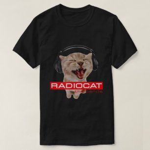 Camiseta Arte de Gato DJ Gritando Memes Fones de Ouvido Ama