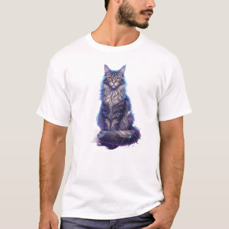 Camiseta Arte de Gato Fantasia Galáxia | Ilustrações de Gat