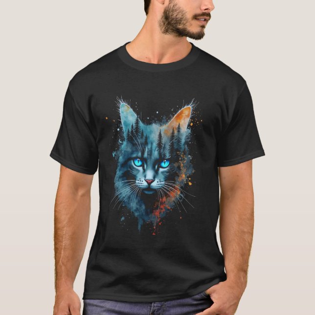 Camiseta arte de gato místico (Frente)
