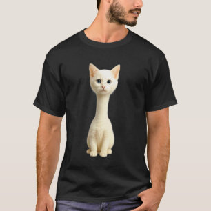 Camiseta Arte de Gato Nerd de Pescoço Longo Design Geek Ama