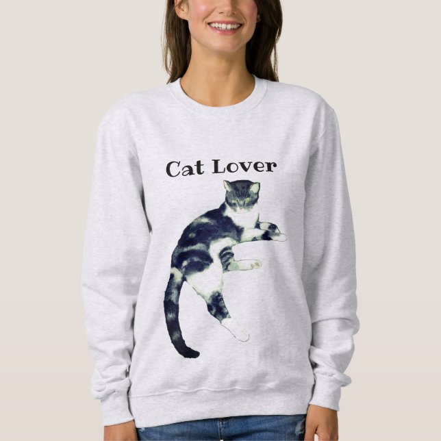 Camiseta Arte de Gato Preto e Branco  (Frente)