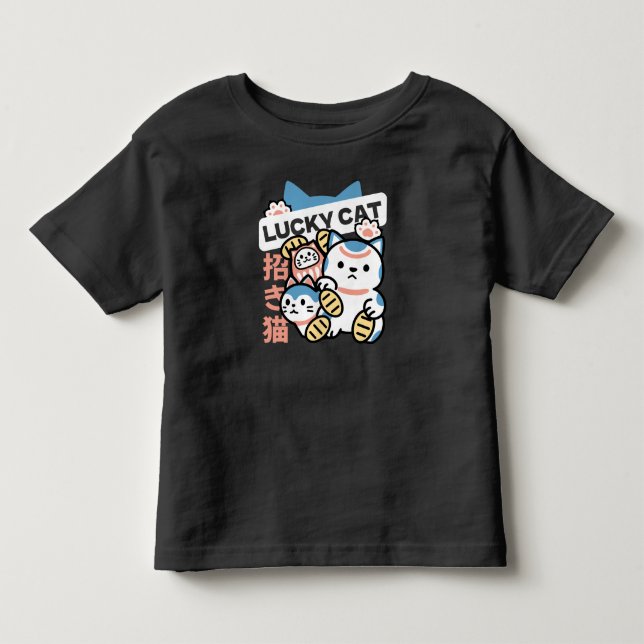 Camiseta Arte de Gato Sortudo – Maneki Neko com Moeda de Ou (Frente)
