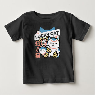 Camiseta Arte de Gato Sortudo – Maneki Neko com Moeda de Ou