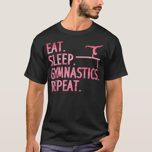 Camiseta Arte de Ginástica Fofa para Meninas e Mulheres que (Frente)