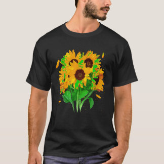 Camiseta Arte De Girassol Bonita Para Mulheres Girassol