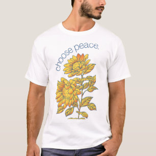 Camiseta Arte de girassol ucraniana escolhe a paz para a uc
