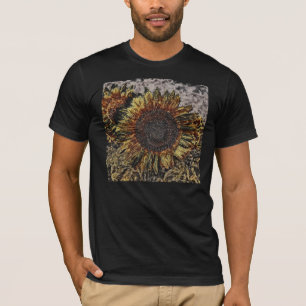 Camiseta arte de girassol vintage #4