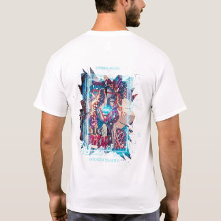 Camiseta Arte de Glitch Cyberpunk & Gráfica de Realidade Qu