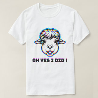 Camiseta Arte de Glitch de Llama Engraçada e Relacionável A