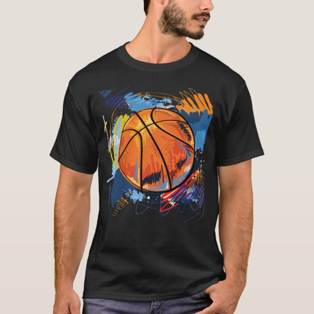 Camiseta Arte de Grafite de basquete (Frente)