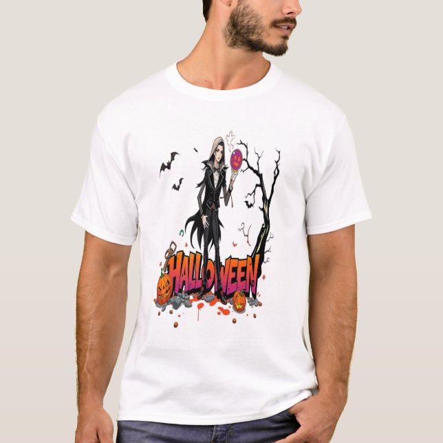 Camiseta arte de grafite de halloween anime (Frente)