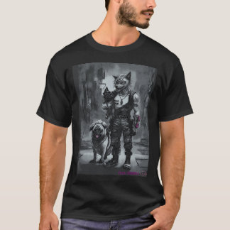 Camiseta Arte de Grafite de Pug e Lobisomem 5
