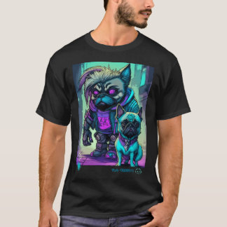 Camiseta Arte de Grafite de Pug e Lobisomem 6