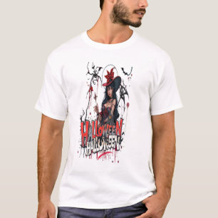 Camiseta arte de grafite de senhoras de halloween 3D famíli