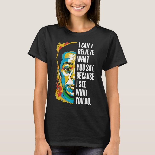 Camiseta Arte de Grafite James Ldwin Juneteenth História Ne (Frente)