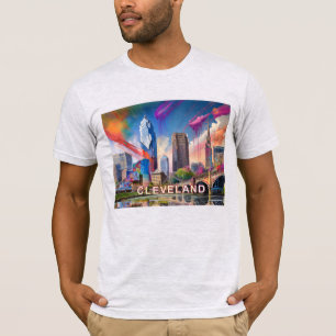 Camiseta Arte de Grafite Skyline Cleveland