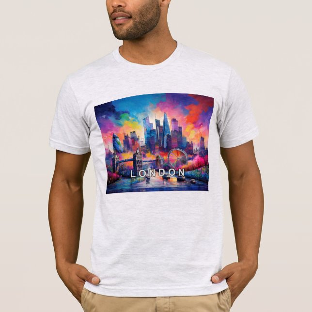 Camiseta Arte de Grafite Skyline em Londres (Frente)