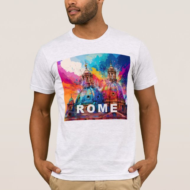 Camiseta Arte de Grafite Skyline em Roma (Frente)