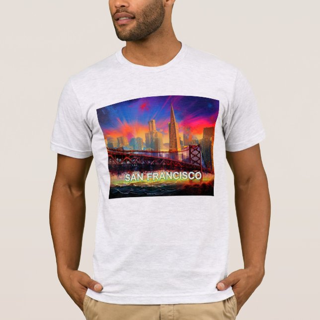 Camiseta Arte de Grafite Skyline em São Francisco (Frente)
