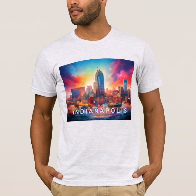 Camiseta Arte de Grafite Skyline Indianapolis (Frente)