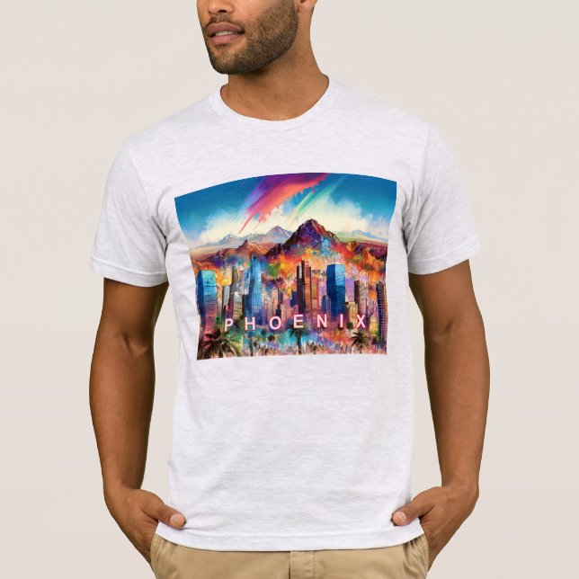 Camiseta Arte de Grafite Skyline Phoenix (Frente)