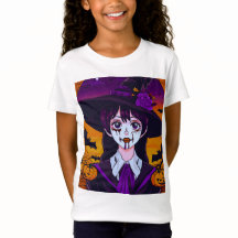 Arte de Halloween de Bruxa de Animes Góticos