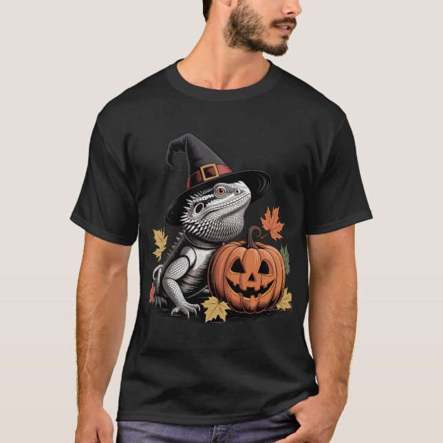 Camiseta Arte de Halloween de Bruxas de Dragão (Frente)